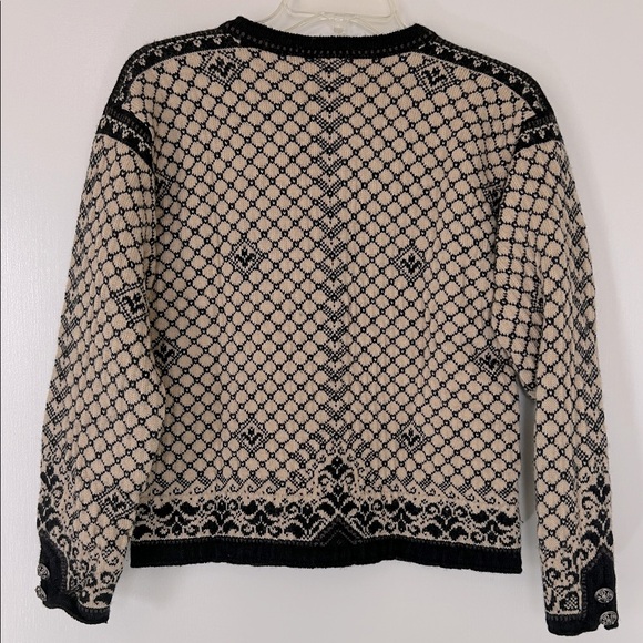 Dale of Norway Black and Cream Knit wool Nordic Cardigan - Picture 4 of 8